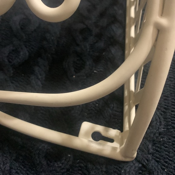 Vintage Shabby Chic Tole Ware Rose Metal Shelf Chippy Texture 13.5 x 16.5 inches - Picture 5 of 8